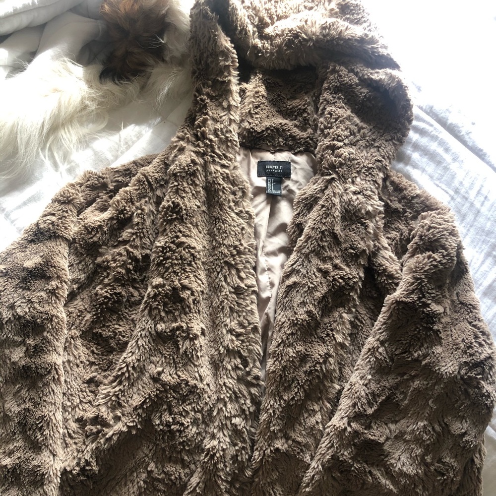 Faux Fur Hooded Jacket | Forever 21